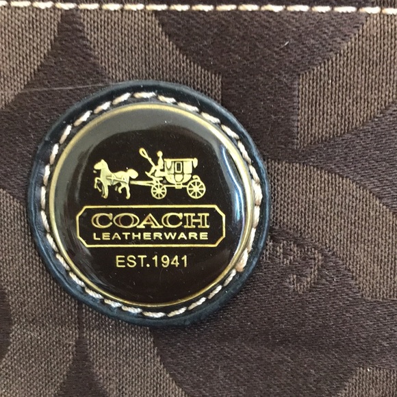 ✨e🆕BN!Coach Brown Classic Print Tote!✨ - Picture 3 of 6